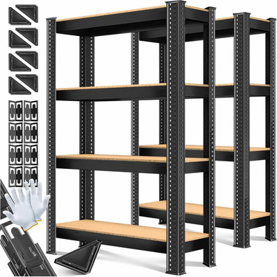 MASKO  2Er-Set Lagerregal Schwerlastregal, Kellerregal, 160 X 80 X 40 Cm, Bis 70