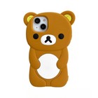 Cute Bear Cartoon Silicone Soft Phone Case Cover for iPhone 17 16 13 15 Pro Max