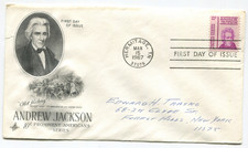 1967 Andrew Jackson 10¢ FDC Hermitage TN Mar 15 Scott 1286 ArtCraft