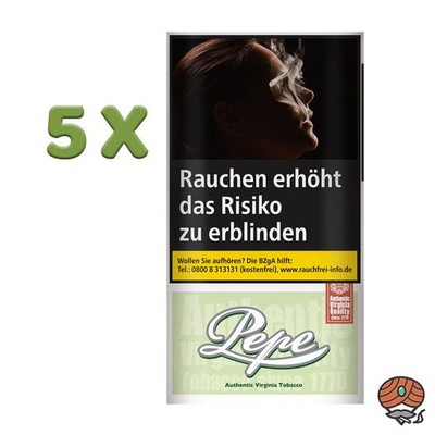 Pepe Bright (Easy) Green 5x 30g Drehtabak Zigarettentabak Pouches