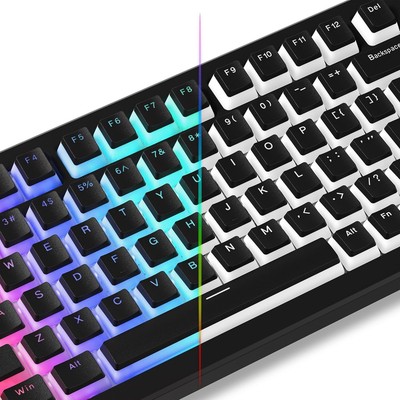 Womier Pudding Keycaps, Black PBT Keycaps 60 65 75 100 Percent 130 