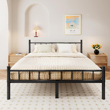 Full Size Metal Bed Frame with Headboard Footboard 14 Inch Metal Platform Matt