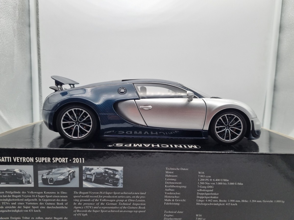 ミニカー MINICHAMPSBugattiVeyron Super Sport 2011 1/18 Bugatti Veyron Super Sport 2011 Blue/Silver Minichamps