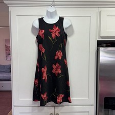 Vintage S Dress Bias Fairy Red Black Floral Feminine Etheral Sheer Y2K Dainty