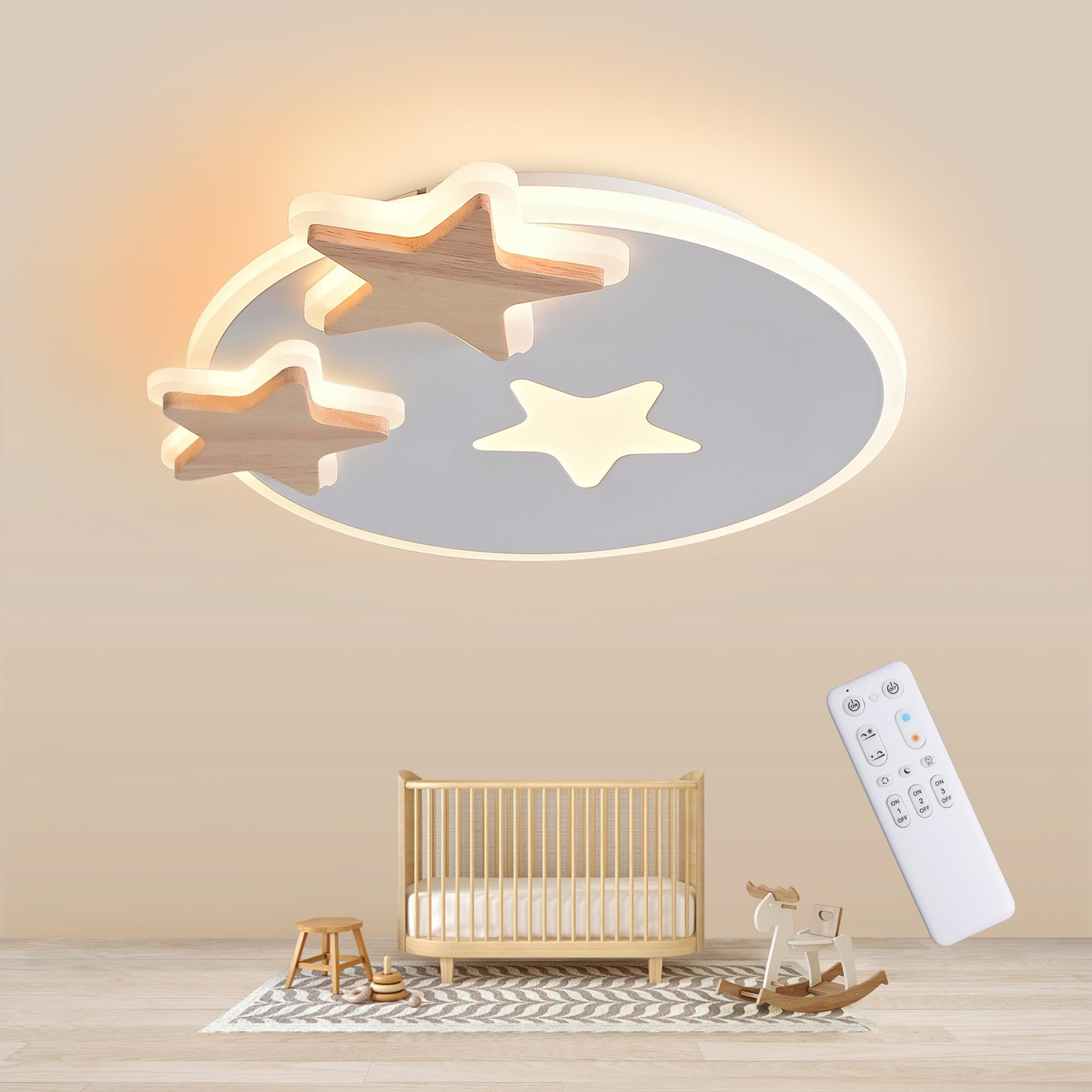 Plafonnier LED 52CM 3000K-6000K Variable avec Effet Ciel Étoilé Lumineux