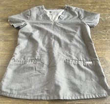 FIGS Casma Technical Collection Scrub Top for Women Color Graphite Gray Size XXS