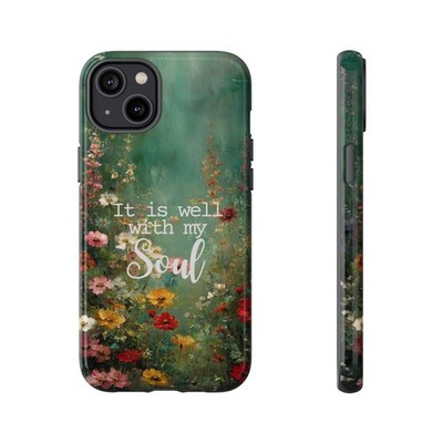 It Is Well With My Soul Phone Case, Elegant Floral iPhone Case, Faith Quote 