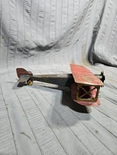 GIRARD Air Tin Toys. Red & Blue Wind-Up Airplane - 1920s Biplane Parts Project 