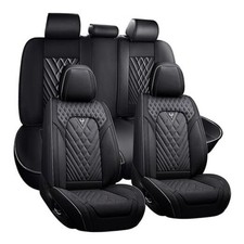 for Ram 1500 Car Seat Covers Full Set, Leather Seat Premium Full Set Black