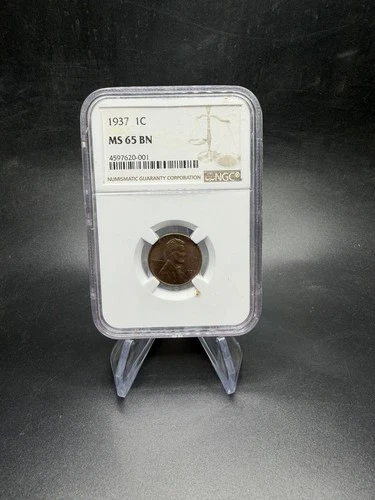 1937 1C Lincoln Wheat Cent Toned MS 65 BN Uncirculated Coin
