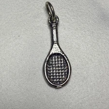 Sterling Silver Tennis Racket Charm Pendant Sport Jewelry Gift Women