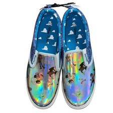 Disney/Pixar Womens Irredescent Silver Slip On Sneakers-Size 10-NWT