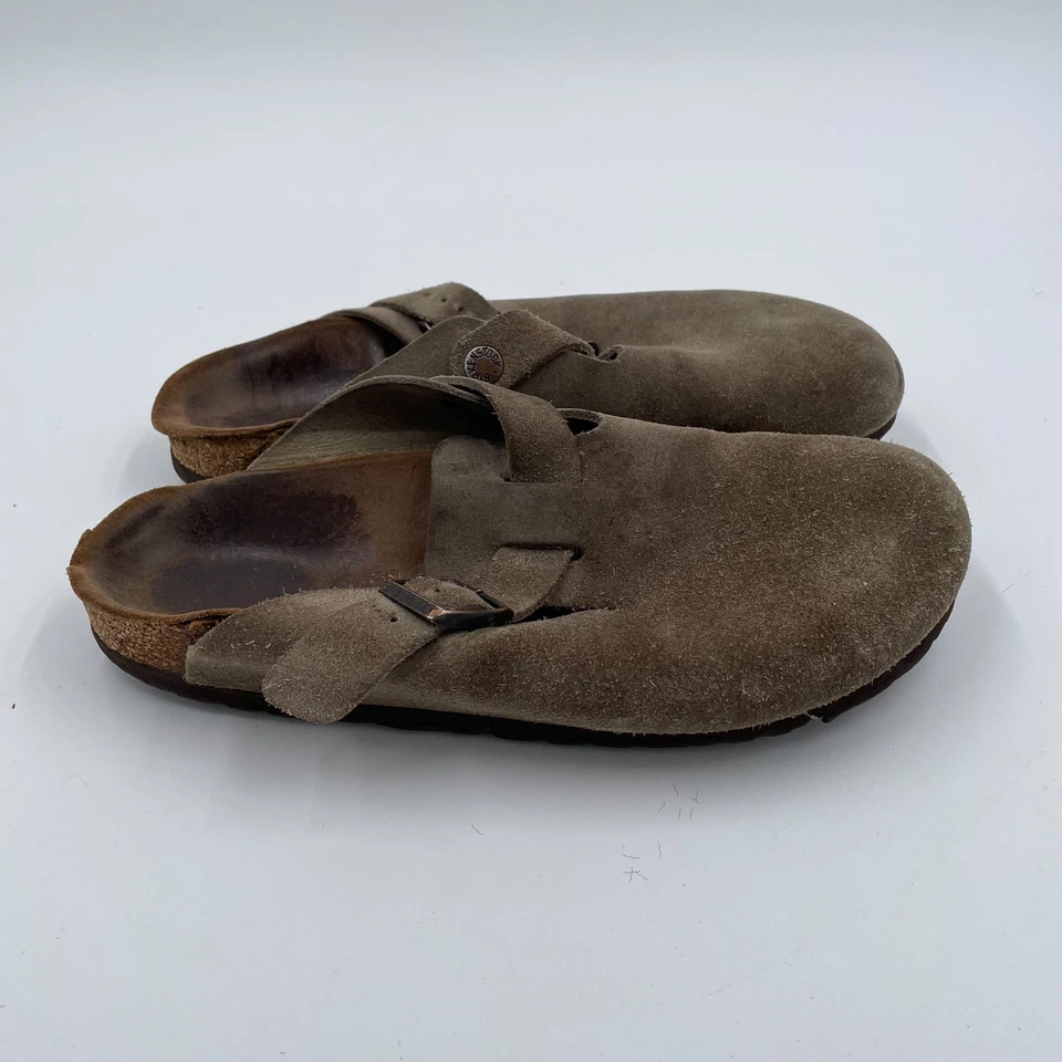 Betula Birkenstock Boston серо-коричневый женский размер 39 L8 M6 мягкая стелька замшевый сабо - Изображение 3 из 4