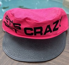 Vintage 1980s 90s Let  s Get Crazy Neon Pink  Black Promo Painters Hat