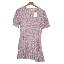 NEW Faithfull The Brand Mini Dress Women's Size 6 Sidonie Pink Floral Vionette