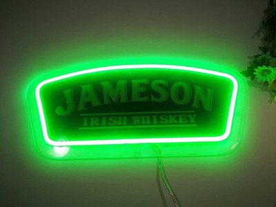 16''x6'' Jameson Irish Whiskey Party LED Neon Sign With Dimmer USB Powered Light