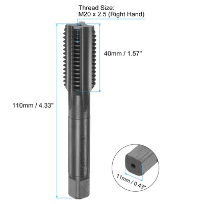 Uxcell Metric Machine Tap M10 X 1.5mm H2 High Speed Steel | 3 Flute Straight Tap For Threading Holes, DIY & Repair - View #4