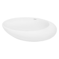 Lavabo vasque a poser en céramique blanche évier ovale salle de bain 585x375 mm
