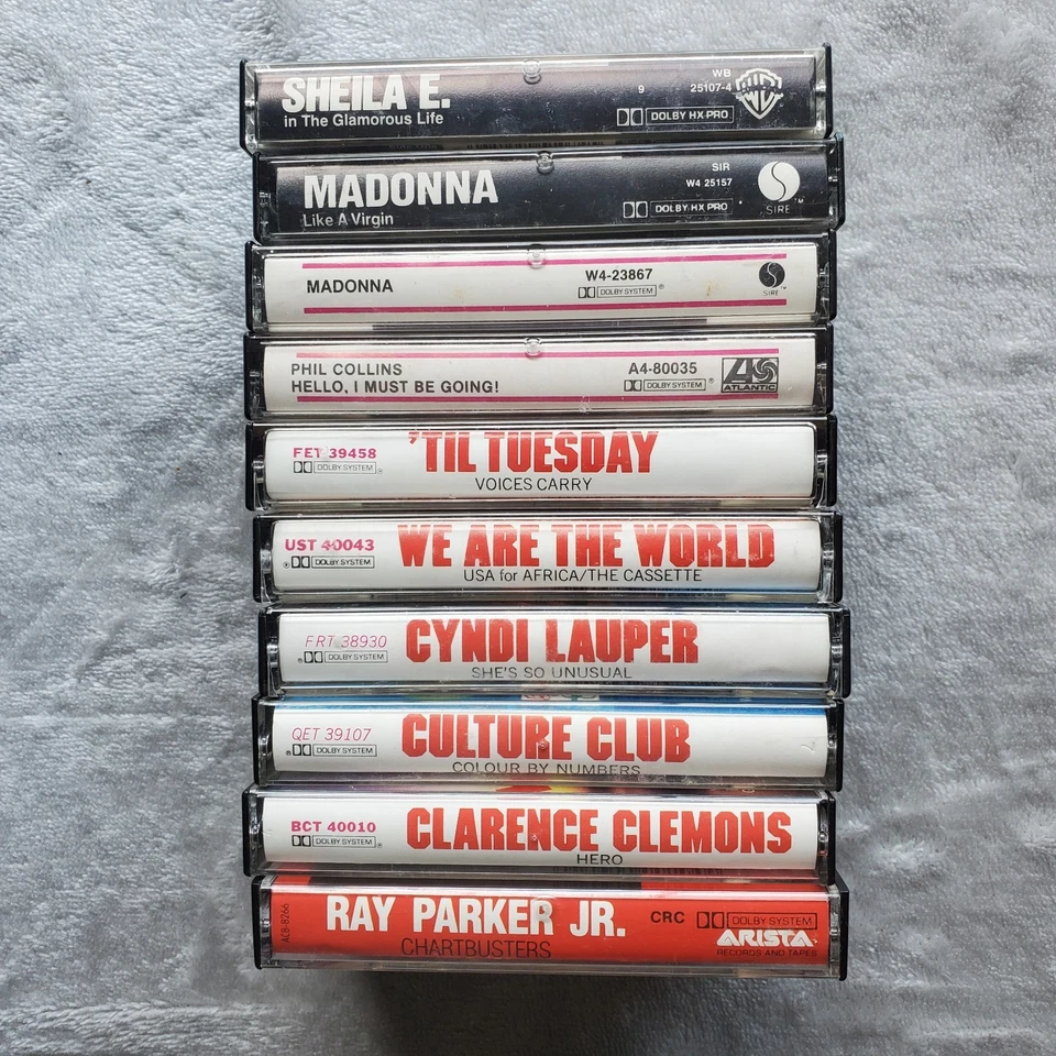 Popular 80s Pop Cassette Tape Lot of 10 Madonna Cyndi Lauper Culture Club MJ - Image 3 of 3