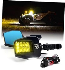 UTV Side Mirrors 2025 New Amber Light Aluminum Amber Lens w/ Puddle Light