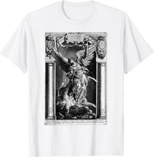 Saint Michael The Archangel Defeating Satan Christian T-Shirt