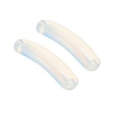 2 Pcs 36 x 10 mm Natural Curved Quartz Stone Crystal, White