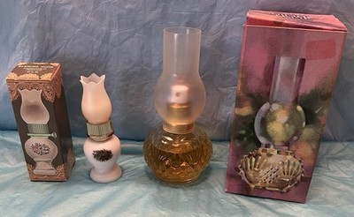 Avon Evening Glow Moonwind Perfume & Chimney Lamp Patchwork Cologne Mist Full