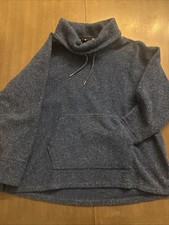 Nike Women's Funnel-Neck Pullover Hoodie Size Large Blue Hearhered