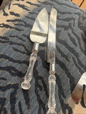 Wedding Cake Knife and Server Set, Cutting Set - Modern silver Nuestra Boda