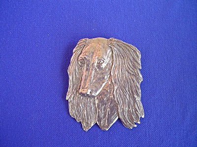 Pewter Saluki Pin Head #15L Dog Jewelry by Cindy A. Conter Sighthound Coursing