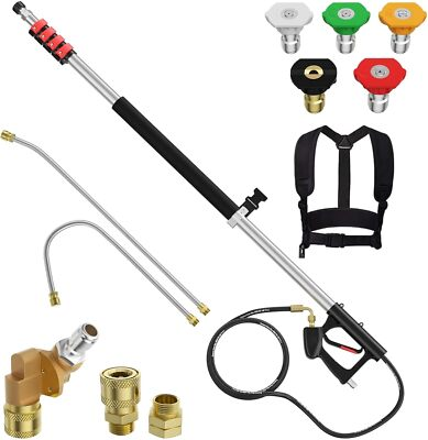 #ad 24 FT Pressure Washer Telescoping Wand Pressure Washer Extension Wands Profess $169.50