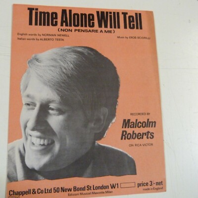 Liederblatt TIME ALONE WILL TELL, Malcolm Roberts, 1968