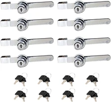 Sliding Glass Door Ratchet Lock Display Case Lock with Chrome Finish, Security,