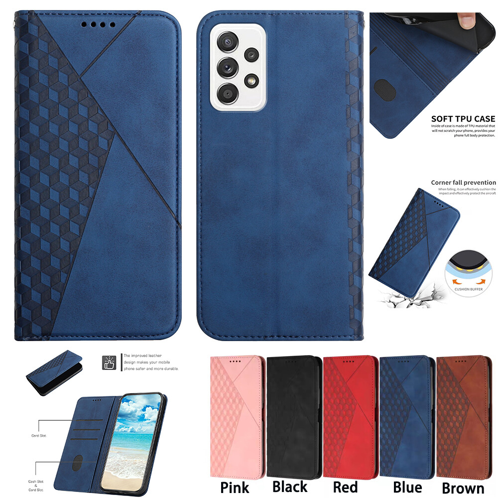 Magnetic Leather Wallet Flip Stand Case for Samsung A73 A54 A53 A42 A34 A22 A02