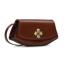 PATRICIA NASH HANDLEY SMOOTH LEATHER CROSSBODY BAG NWT BRITISH TAN PURSE $199
