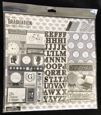 Graduation Scrapbooking Page Kit - 13 pieces - by The Paper Studio Congrats 