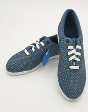NIB Womens Easy Spirit AP2 Blue Denim Canvas Sneakers Oxfords Lace-Up