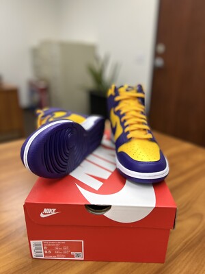 Nike Dunk High Lakers Court Purple - Men Size 8 #DD1398-500 Brand