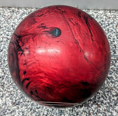 Vintage Brunswick Eclipse Reactive Urethane Black Red Bowling Ball