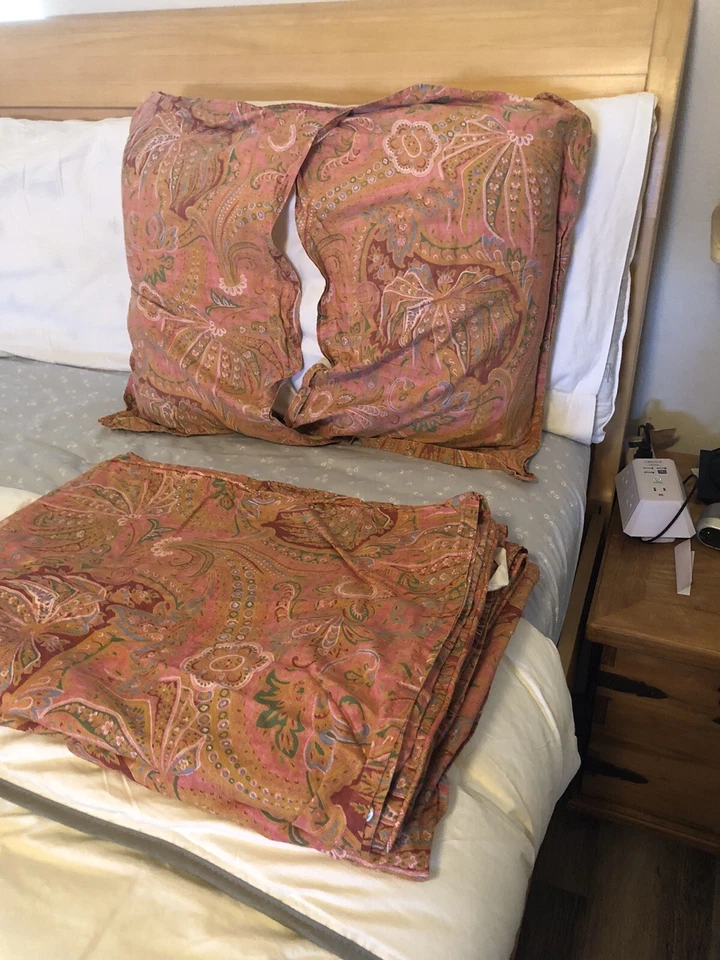 VNT Ralph Lauren Village Mews Paisley Twin Duvet Cover & Standard Sham Pink 2pc - Image 4 of 4