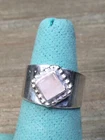 Vintage Carol Felley Sterling Silver Pink Quartz Navajo Signed Ring Size 7