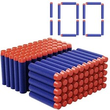 TISNERF 100pcs Blue Solid Round Head Bullets 7.2cm for Nerf Series Blasters