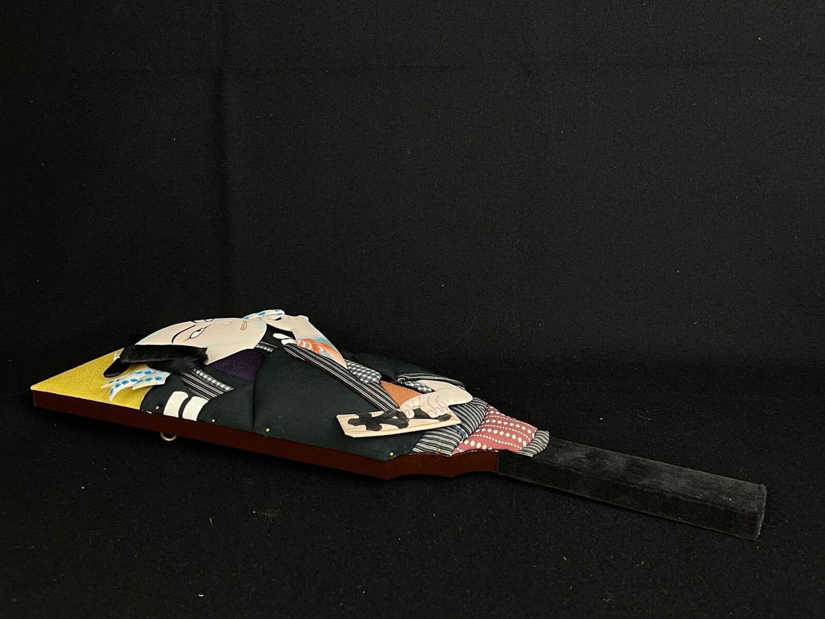 Japanese Hagoita Wooden Paddle Hanetsuki Kabuki Design (b976 Japanese Hagoita Wooden Paddle Hanetsuki Kabuki Design (b976