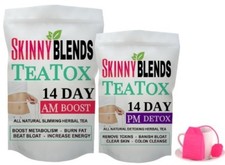 SKINNY TEA 14 DAY TEATOX AM PM DETOX WEIGHTLOSS ORGANIC TEAS FREE TEA INFUSER