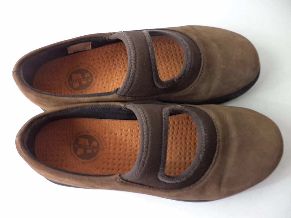 MERRELL TOPO TANGO YOUTH EUR 35 US 4M DK BROWN SUEDE MARY JANE SLIP ON SHOE  - Image 2 of 4