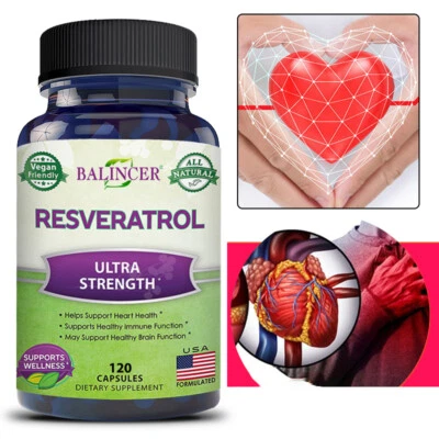 BALINCER RESVERATROL 120 capsulas de 1000 mg Antioxidante, Antiedad, Corazón