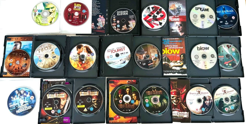 20 DVD Bundle Johnny Depp Brad Pitt Set Fight Club Blow Troy Film Movie Lot 39 - Image 2 of 4
