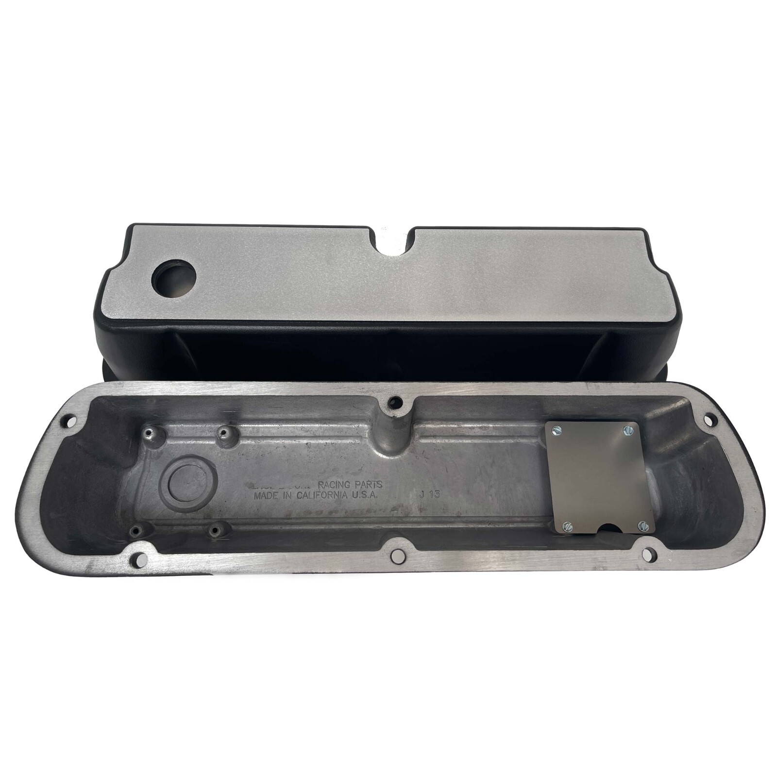 Ford 393 Stroker, 351W Tall Black Valve Covers, Full Billet Top - Ansen USA