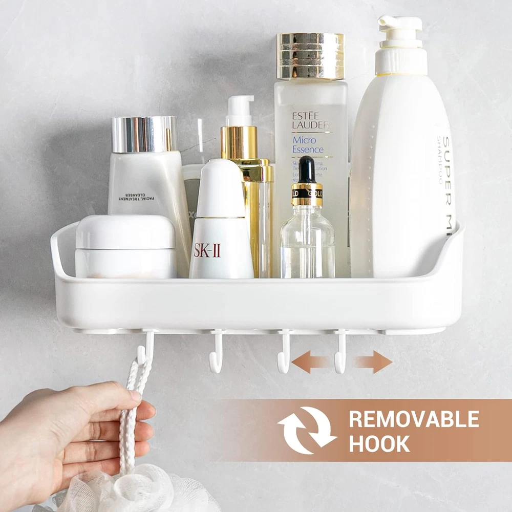 Shower Caddy Suction Cup No-Drilling Removable Bathroom Shower Shelf Powerful Sh