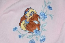 VTG Disney Lady and The Tramp Cardigan Long Sleeve Button Embroidered Dog Pink S